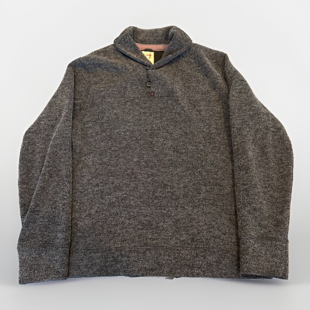 Relwen Old Salt Shawl Sweater Men's XL Charcoal  Gray